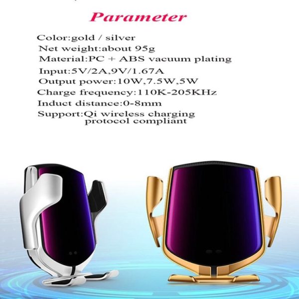 R1 Intelligent Infrared Sensor Car Wireless Charger (Gold) - Image 6