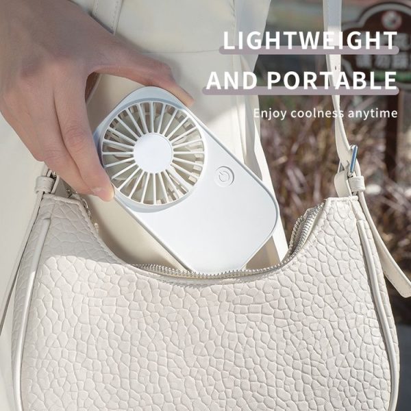 F11 Portable Rechargeable Hanging Neck Fan Cooling Handheld Fan 3 Speeds Desk Fan (Black) - Image 6