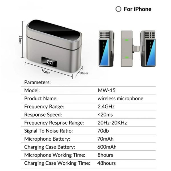 JMARY MW-15 For iPhone / iPad 2.4G Lavalier Wireless Microphone - Image 6
