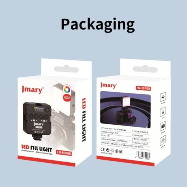 JMARY FM-69RGB Portable Mini RGB Video Light Camera Light Photography Lighting Lamp - Image 10