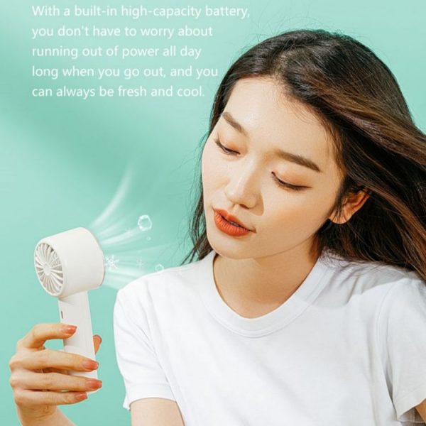 WX-633 Summer Handheld Fan 3 Speeds Semiconductor Cold Compress Desk Fan (White) - Image 5