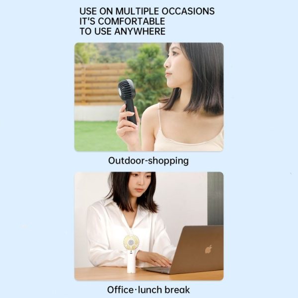 F10 3 Wind Speed Rechargeable Summer Cooling Fan Mini Handheld Fan Cooler (Black) - Image 10