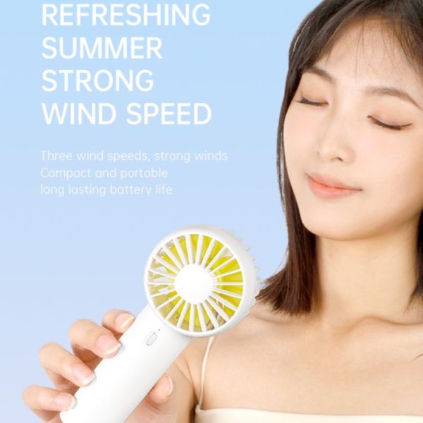 F10 3 Wind Speed Rechargeable Summer Cooling Fan Mini Handheld Fan Cooler (Black) - Image 2