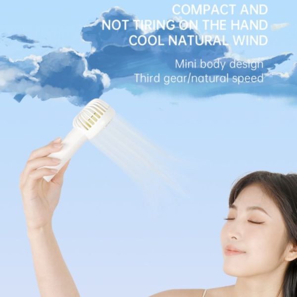 F10 3 Wind Speed Rechargeable Summer Cooling Fan Mini Handheld Fan Cooler (Black) - Image 4