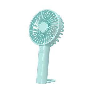F35 With Hanging Hole Rechargeable Cooling Fan Powerful Handheld Fan 1200mAh Desk Fan (Baby Blue)