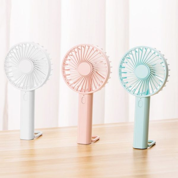 F35 With Hanging Hole Rechargeable Cooling Fan Powerful Handheld Fan 1200mAh Desk Fan (Baby Blue) - Image 2