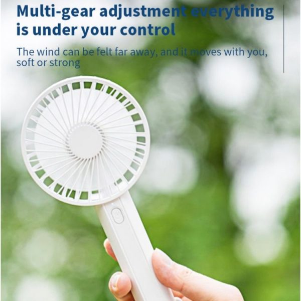 F35 With Hanging Hole Rechargeable Cooling Fan Powerful Handheld Fan 1200mAh Desk Fan (Baby Blue) - Image 3