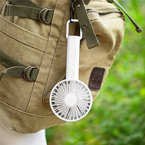 F35 With Hanging Hole Rechargeable Cooling Fan Powerful Handheld Fan 1200mAh Desk Fan (Baby Blue) - Image 5