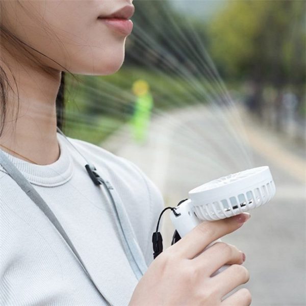 F458 With Neck Rope Summer 3 Speeds Adjustable Foldable Mini Handheld Fan (Orange) - Image 10