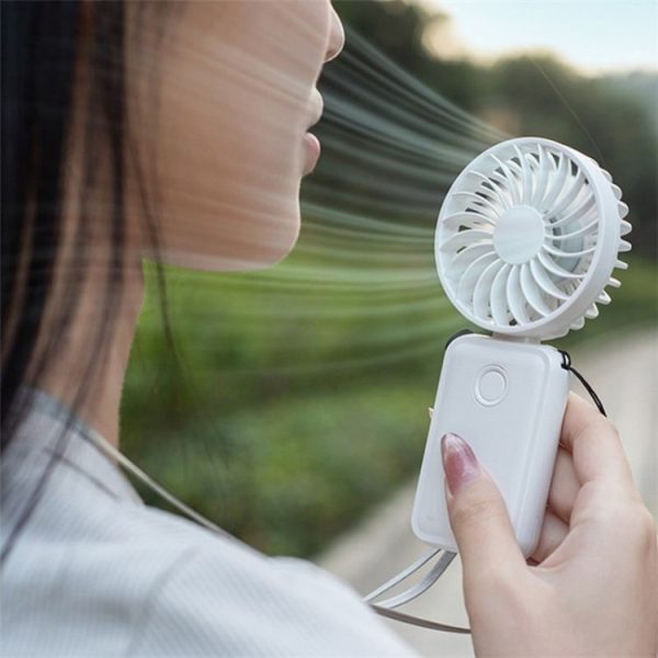F458 With Neck Rope Summer 3 Speeds Adjustable Foldable Mini Handheld Fan (Orange) - Image 4