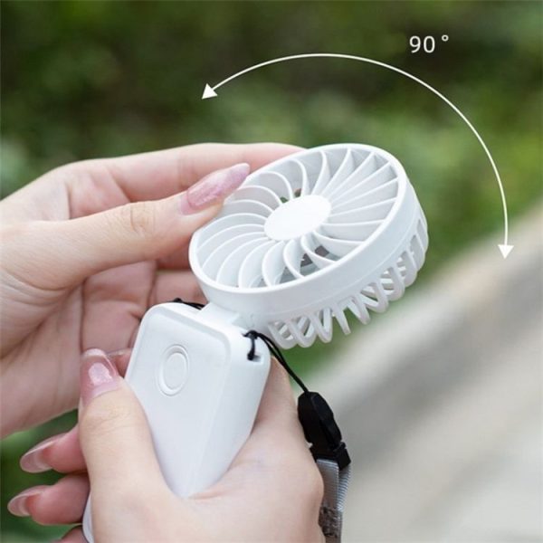F458 With Neck Rope Summer 3 Speeds Adjustable Foldable Mini Handheld Fan (Orange) - Image 5