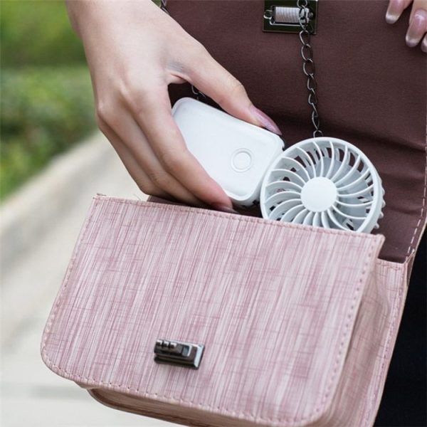F458 With Neck Rope Summer 3 Speeds Adjustable Foldable Mini Handheld Fan (Orange) - Image 8