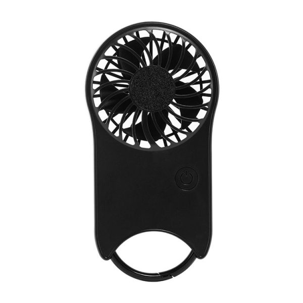 F12 3 Wind Speed Outdoor Summer Cooling Fan Hanging Buckle Mini Handheld Fan (Black)