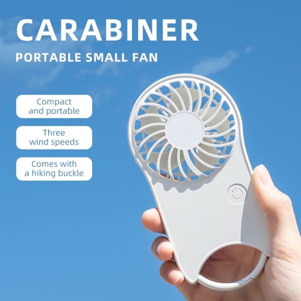 F12 3 Wind Speed Outdoor Summer Cooling Fan Hanging Buckle Mini Handheld Fan (Black) - Image 2