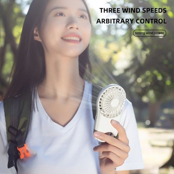 F12 3 Wind Speed Outdoor Summer Cooling Fan Hanging Buckle Mini Handheld Fan (Black) - Image 4