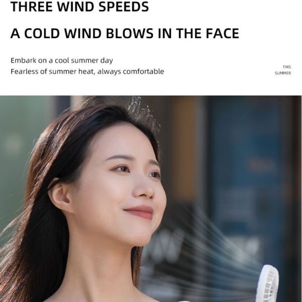 F12 3 Wind Speed Outdoor Summer Cooling Fan Hanging Buckle Mini Handheld Fan (Black) - Image 6