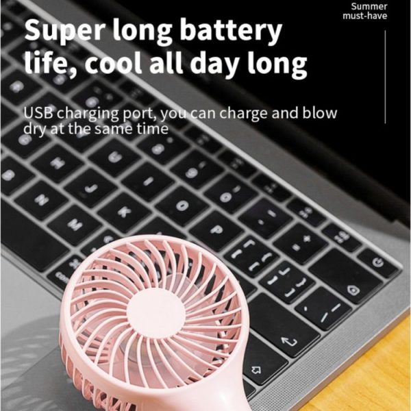 S13 Portable Summer Cooling Fan Hanging Buckle Mini 3 Wind Speed Handheld Fan (Baby Blue) - Image 7