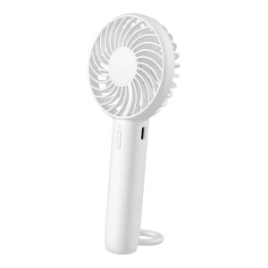S3 3 Speed Low Noise Hanging Hole Desk Fan Portable Rechargeable Handheld Cooling Fan (White)