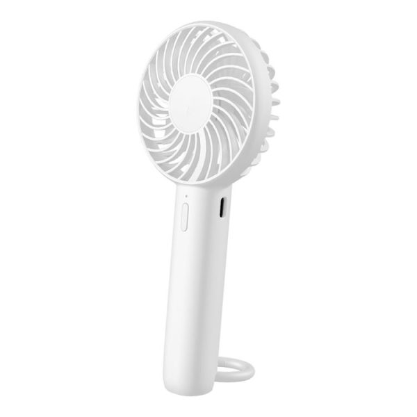 S3 3 Speed Low Noise Hanging Hole Desk Fan Portable Rechargeable Handheld Cooling Fan (White)