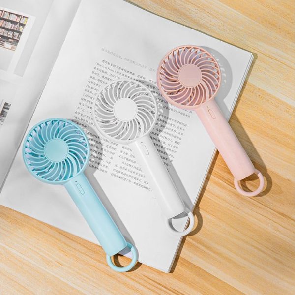S3 3 Speed Low Noise Hanging Hole Desk Fan Portable Rechargeable Handheld Cooling Fan (White) - Image 2