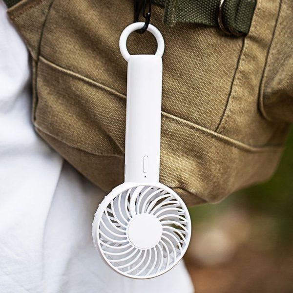 S3 3 Speed Low Noise Hanging Hole Desk Fan Portable Rechargeable Handheld Cooling Fan (White) - Image 5
