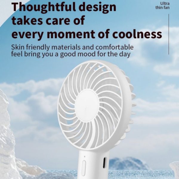 S3 3 Speed Low Noise Hanging Hole Desk Fan Portable Rechargeable Handheld Cooling Fan (White) - Image 7