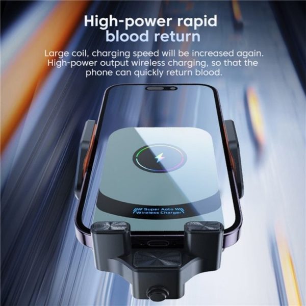 X16 Car Smart Sensor Phone Holder Magnetic Phone Mount Automatic Wireless Charger (Tarnish) - Image 2