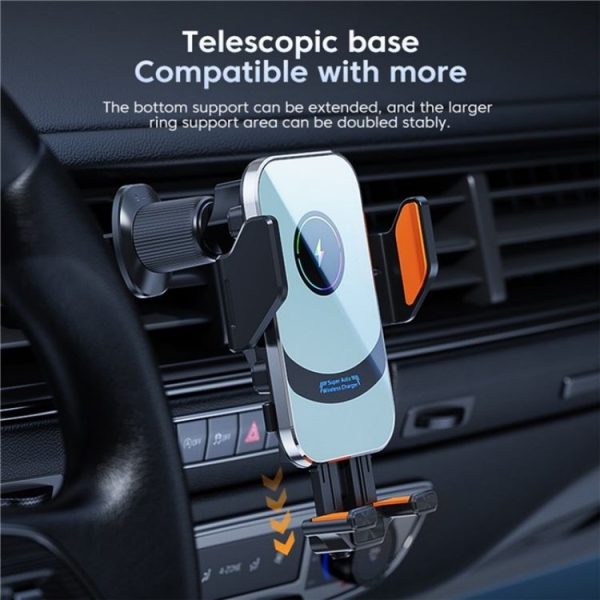 X16 Car Smart Sensor Phone Holder Magnetic Phone Mount Automatic Wireless Charger (Tarnish) - Image 6