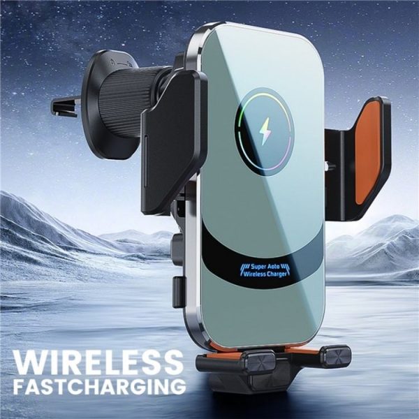 X16 Car Smart Sensor Phone Holder Magnetic Phone Mount Automatic Wireless Charger (Tarnish) - Image 7