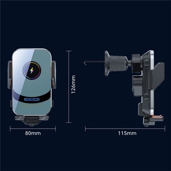 X16 Car Smart Sensor Phone Holder Magnetic Phone Mount Automatic Wireless Charger (Tarnish) - Image 8