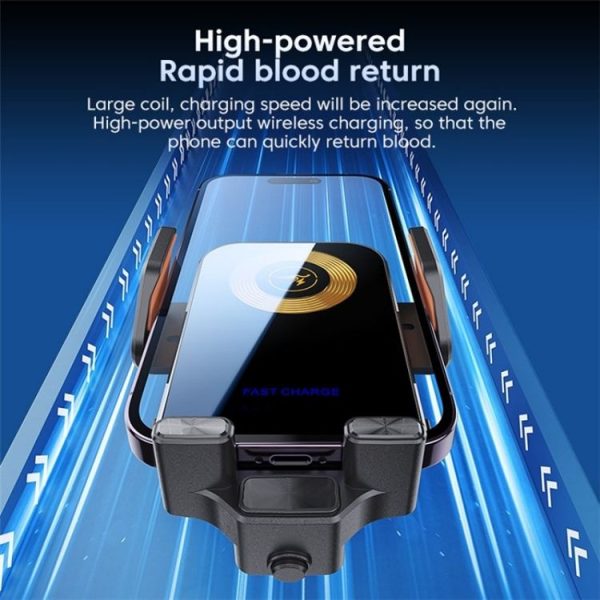 X15 Wireless Charger Mobile Phone Bracket Car Air Vent Cell Phone Mount Holder (Silver) - Image 2