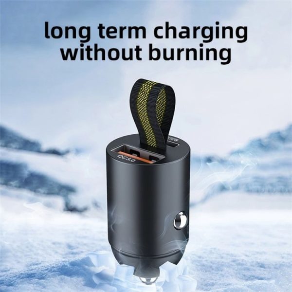 A1 QC 3.0+PD 30W Dual Car Charger Hidden Car Cigarette Lighter Phone Fast Charging Adapter - Image 8