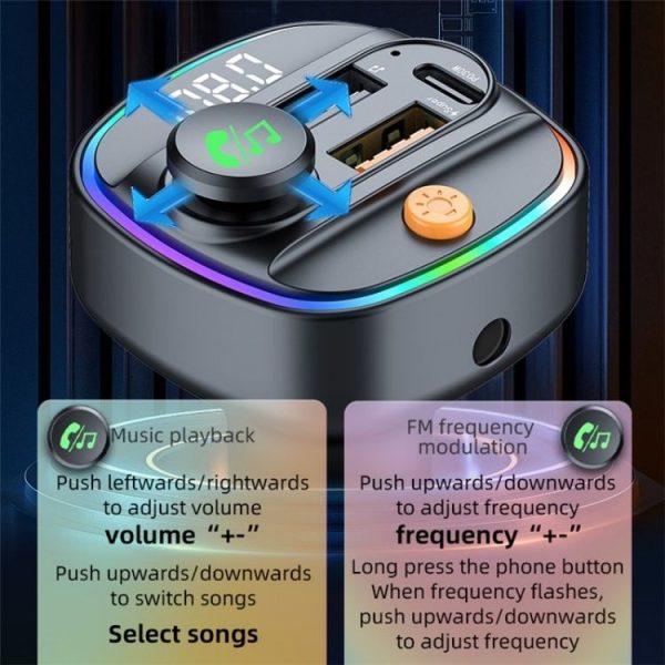 C4S Digital Display Car PD 30W+QC 3.0 Car Charger Audio MP3 Player FM Transmitter - Image 6