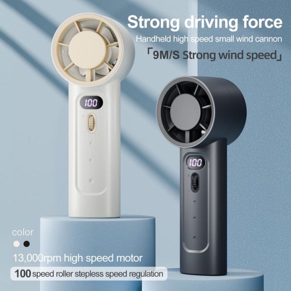 FC1 100 Wind Speed Levels Summer Cooler Desktop Fan Turbine Handheld Fan (Black) - Image 2