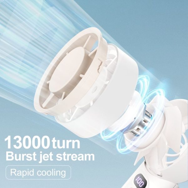 FC1 100 Wind Speed Levels Summer Cooler Desktop Fan Turbine Handheld Fan (Black) - Image 5