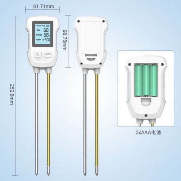 3 in 1 Digital Display Soil Detector, Soil Moisture, Temperature, PH - Image 4