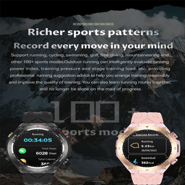 KC82 1.45 inch Color Screen Smart Watch, Support Bluetooth Call / Health Monitoring (Black) - Image 5