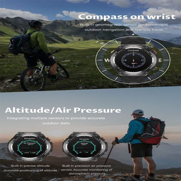 KC82 1.45 inch Color Screen Smart Watch, Support Bluetooth Call / Health Monitoring (Black) - Image 6