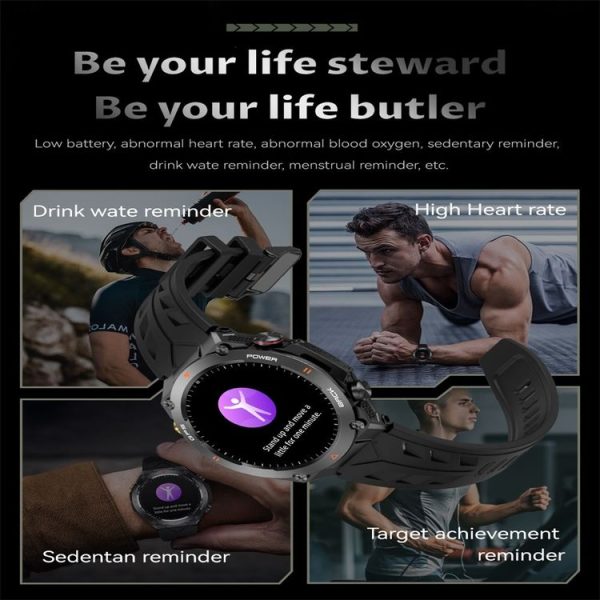 KC82 1.45 inch Color Screen Smart Watch, Support Bluetooth Call / Health Monitoring (Black) - Image 7