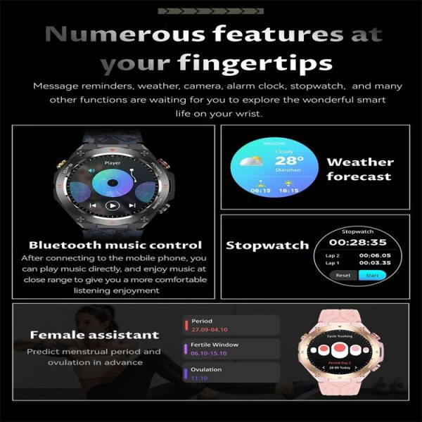 KC82 1.45 inch Color Screen Smart Watch, Support Bluetooth Call / Health Monitoring (Black) - Image 9