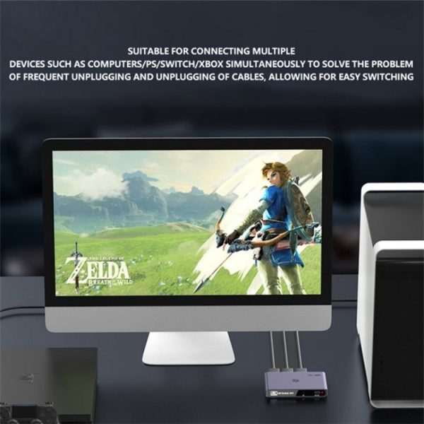 Q301 4K / 60hz HD Video Aluminum Alloy Adapter 3 Input 1 Output HDMI Switcher - Image 5