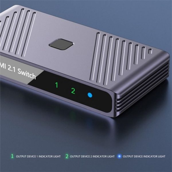 Q802 Aluminum Alloy 8K HD Video Splitter HDR 2 in 1 Out Mirror Screens Video Transfer Adapter - Image 2