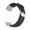 Apple Watch SE 2023 44mm Metal Mecha Plaid Silicone Watch Band (Orange) - Image 6