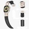 Apple Watch SE 2023 44mm Metal Mecha Plaid Silicone Watch Band (Orange) - Image 7