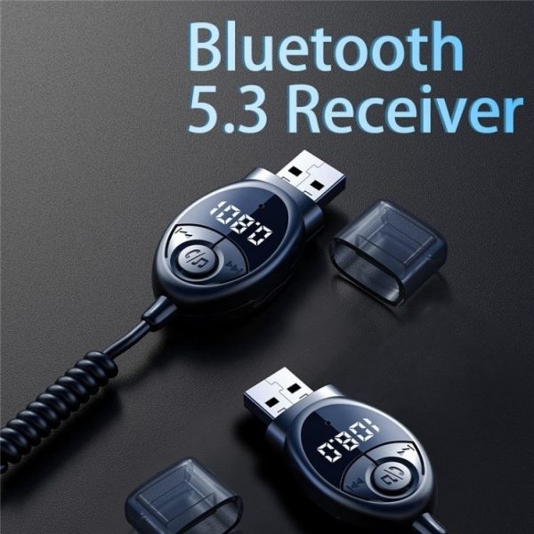 W8 With Telescopic Cable Car Audio Adapter Bluetooth Receiver FM Transmitter - Image 3