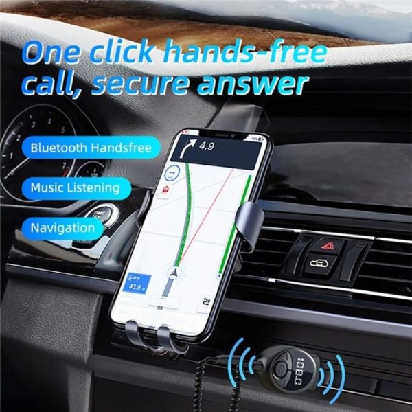 W8 With Telescopic Cable Car Audio Adapter Bluetooth Receiver FM Transmitter - Image 4