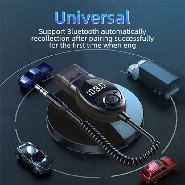 W8 With Telescopic Cable Car Audio Adapter Bluetooth Receiver FM Transmitter - Image 7