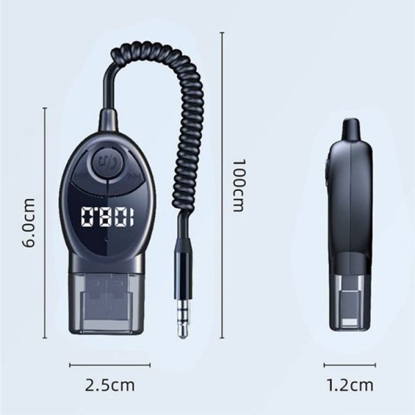 W8 With Telescopic Cable Car Audio Adapter Bluetooth Receiver FM Transmitter - Image 8