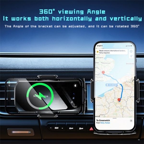SD10 Wireless Charging Car Air Vent Car Mount Smart Sensor Phone Holder Charger - Image 5