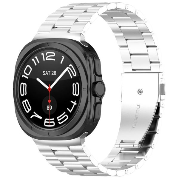 Samsung Galaxy Watch Ultra 47mm Three Beads Stainless Steel Metal Watch Band (Silver)